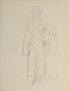 Modello per abito da sera lungo, 1921-1924